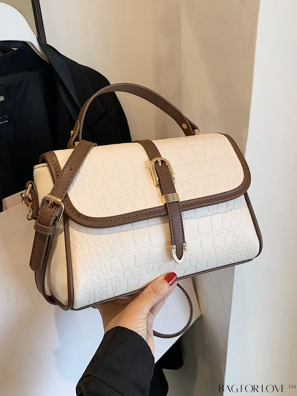 BagForLove - Business Style Womens Stone Texture Tote and Crossbody Bag