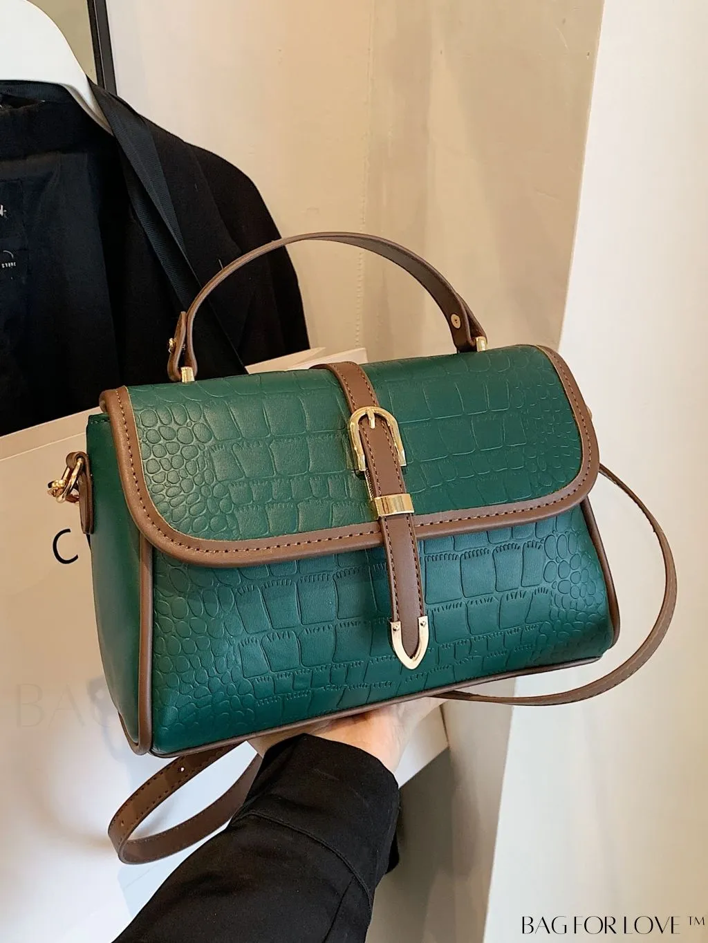 BagForLove - Business Style Womens Stone Texture Tote and Crossbody Bag