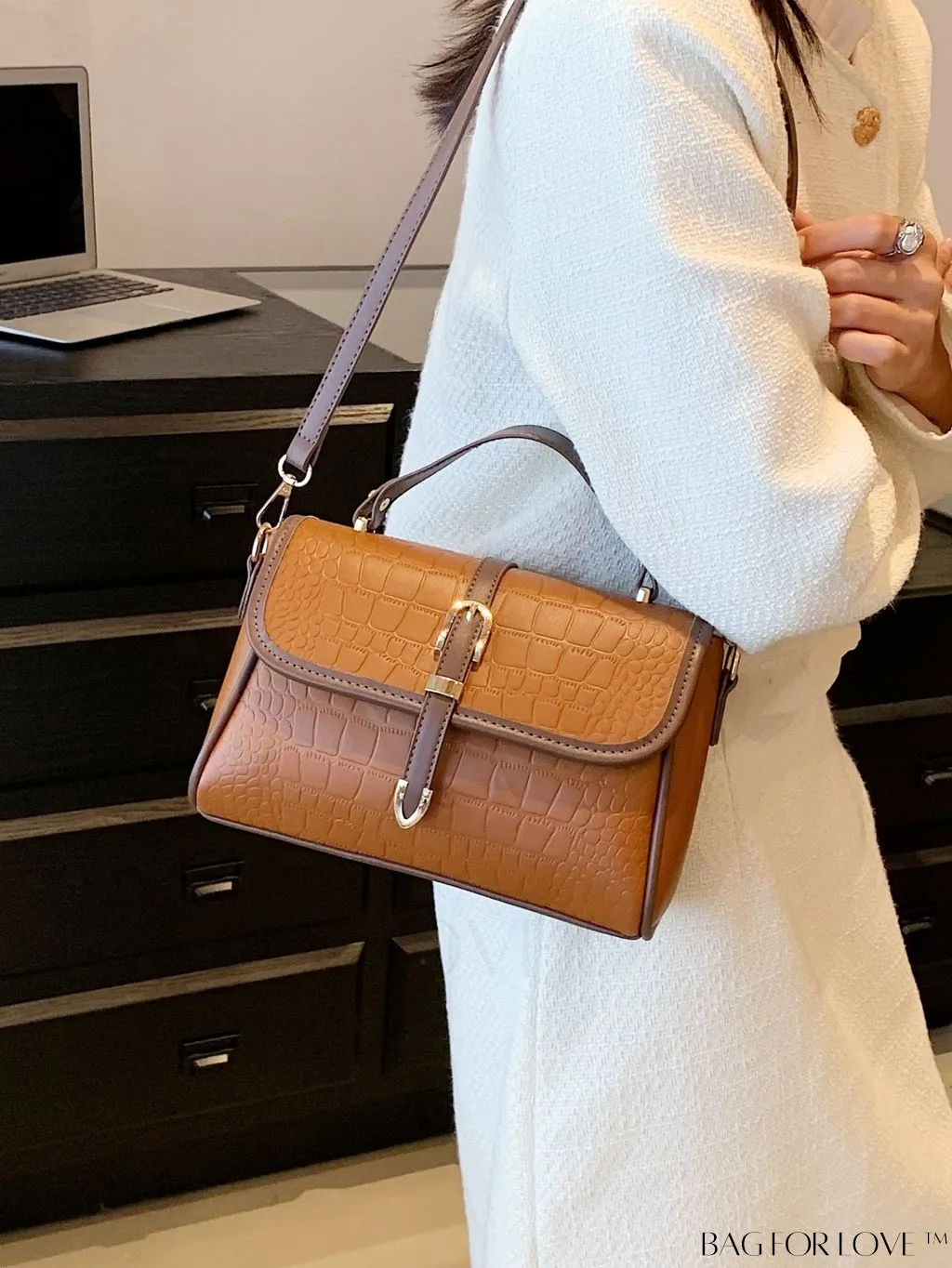 BagForLove - Business Style Womens Stone Texture Tote and Crossbody Bag