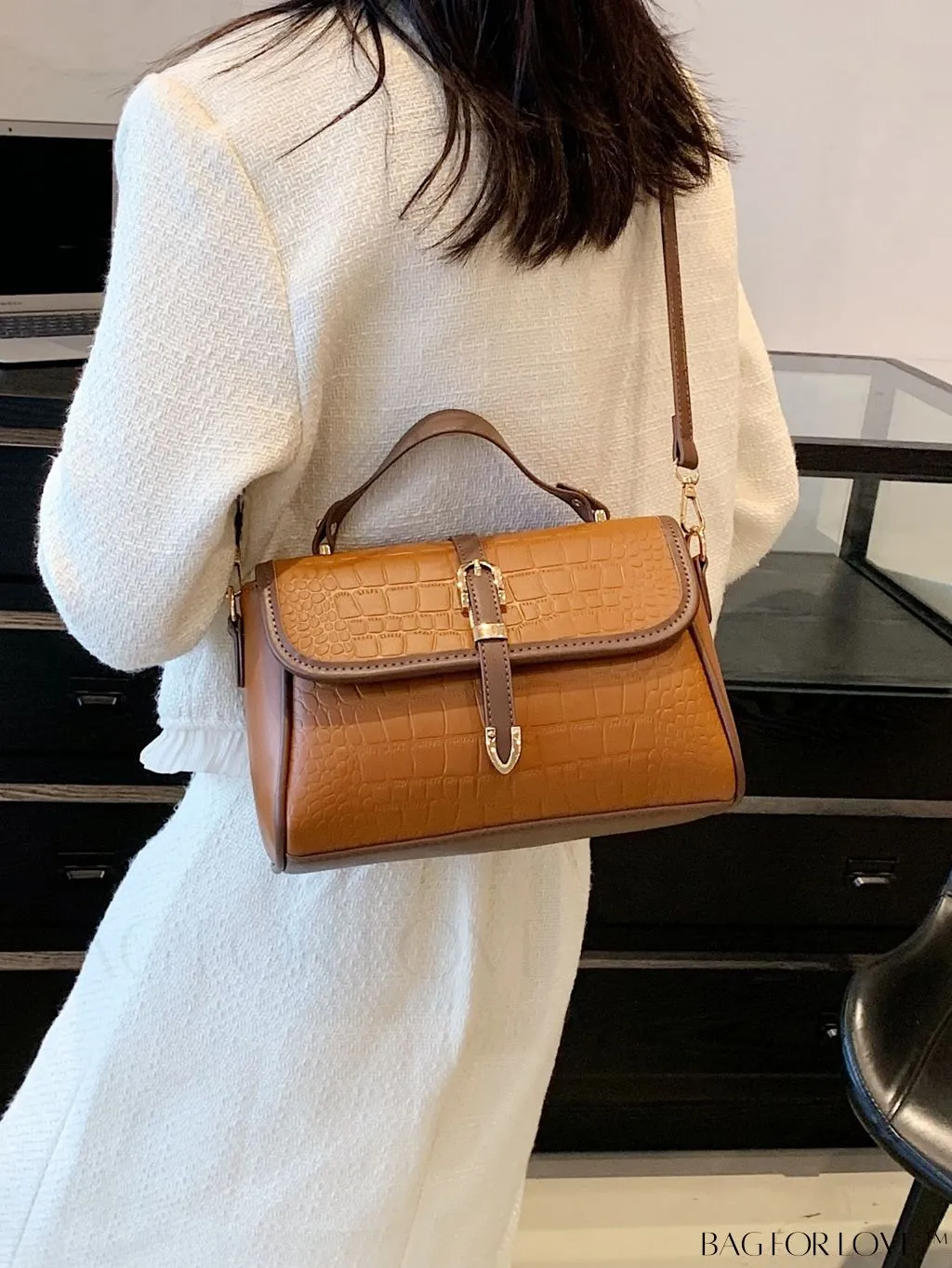 BagForLove - Business Style Womens Stone Texture Tote and Crossbody Bag