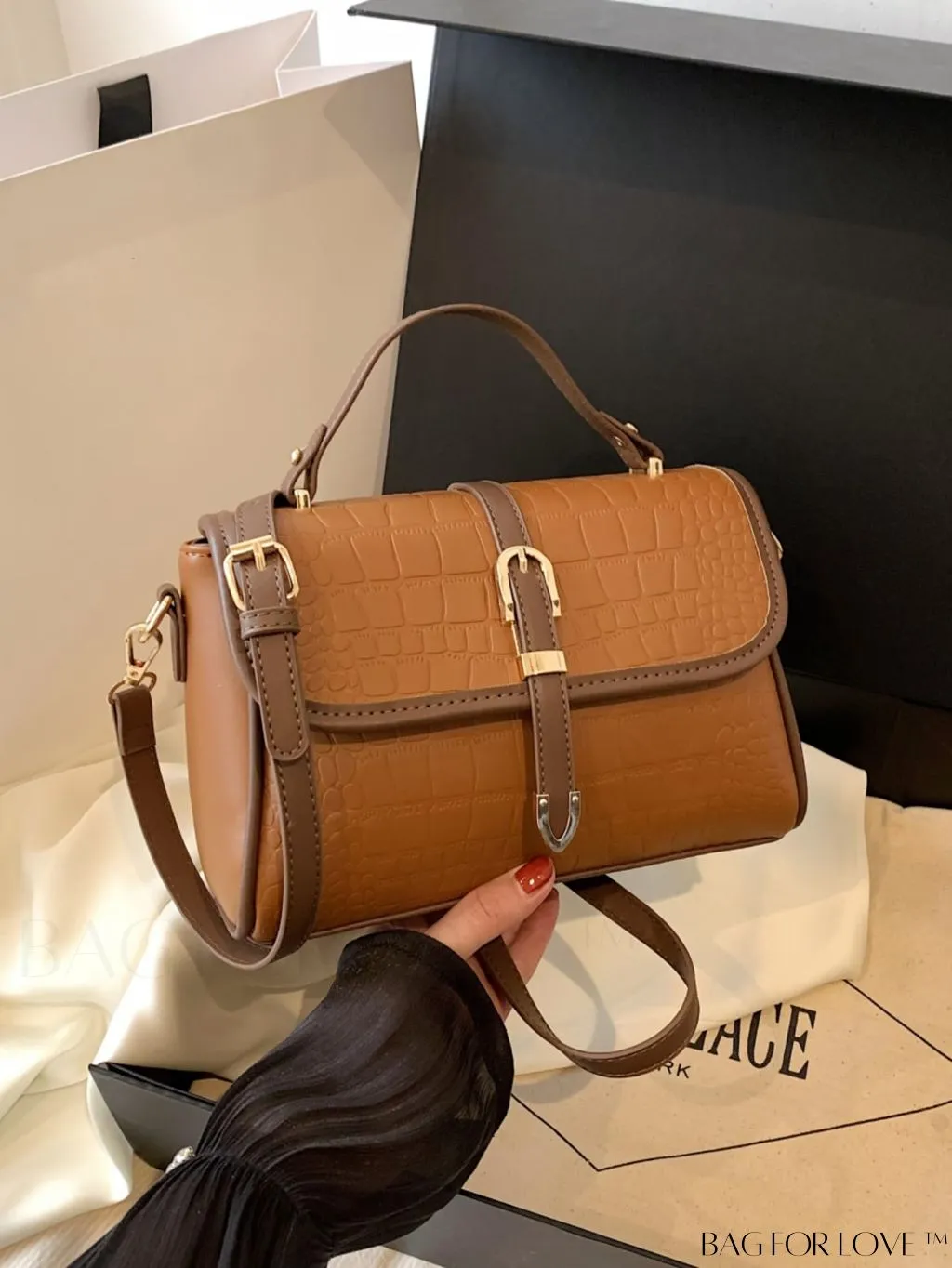 BagForLove - Business Style Womens Stone Texture Tote and Crossbody Bag