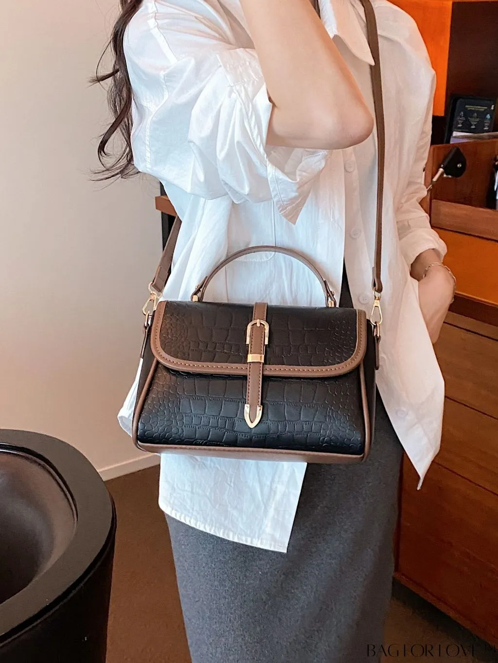 BagForLove - Business Style Womens Stone Texture Tote and Crossbody Bag