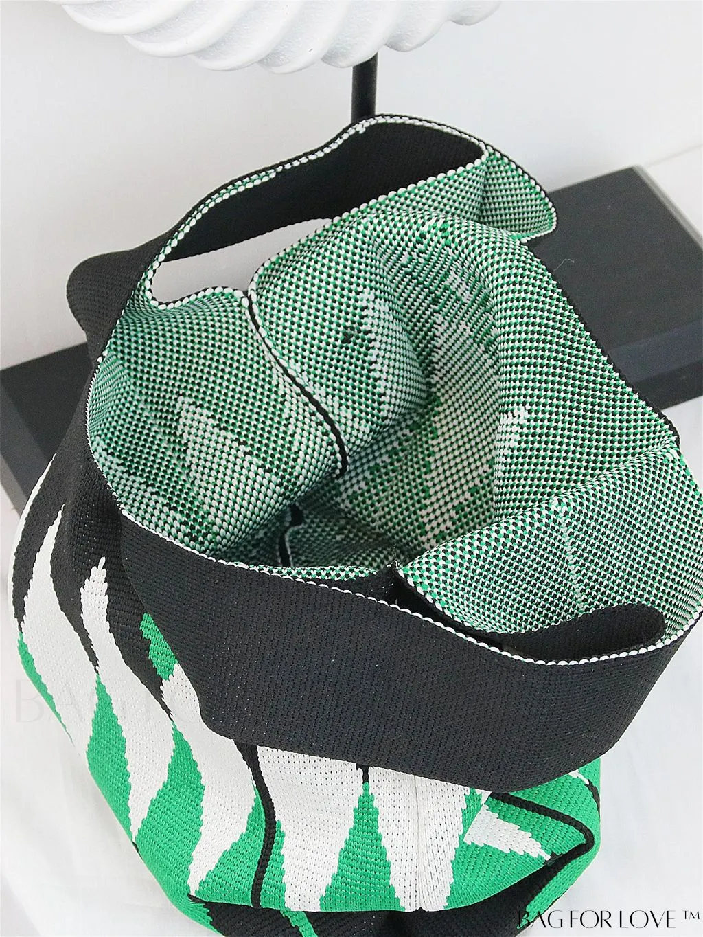 BagForLove - Chic Geometric Crochet Tote: Stylish Color Block Design, Perfect for Vacations