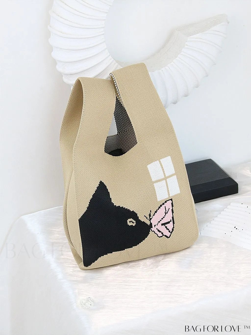 BagForLove - Chic Geometric Crochet Tote: Stylish Color Block Design, Perfect for Vacations