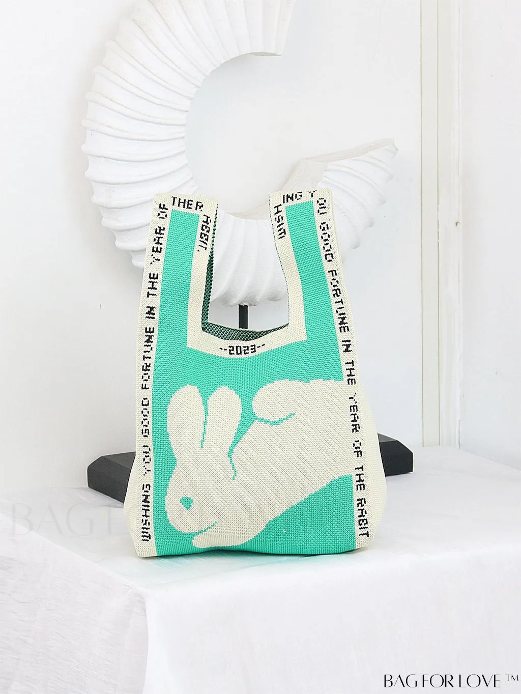 BagForLove - Chic Geometric Crochet Tote: Stylish Color Block Design, Perfect for Vacations