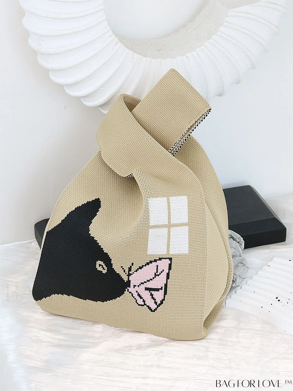 BagForLove - Chic Geometric Crochet Tote: Stylish Color Block Design, Perfect for Vacations