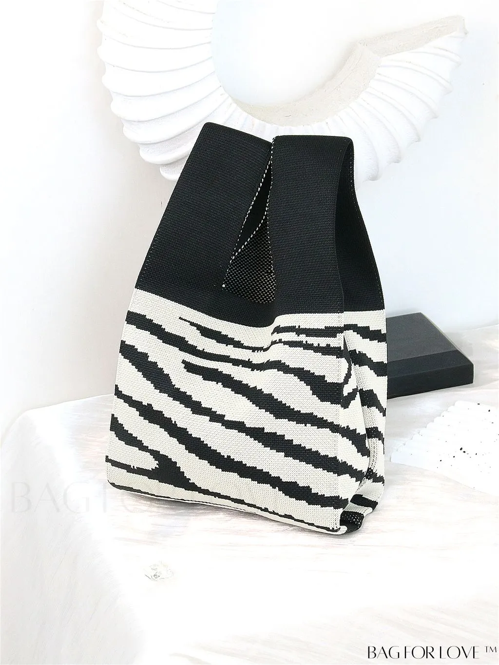 BagForLove - Chic Geometric Crochet Tote: Stylish Color Block Design, Perfect for Vacations