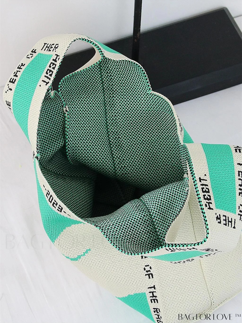 BagForLove - Chic Geometric Crochet Tote: Stylish Color Block Design, Perfect for Vacations