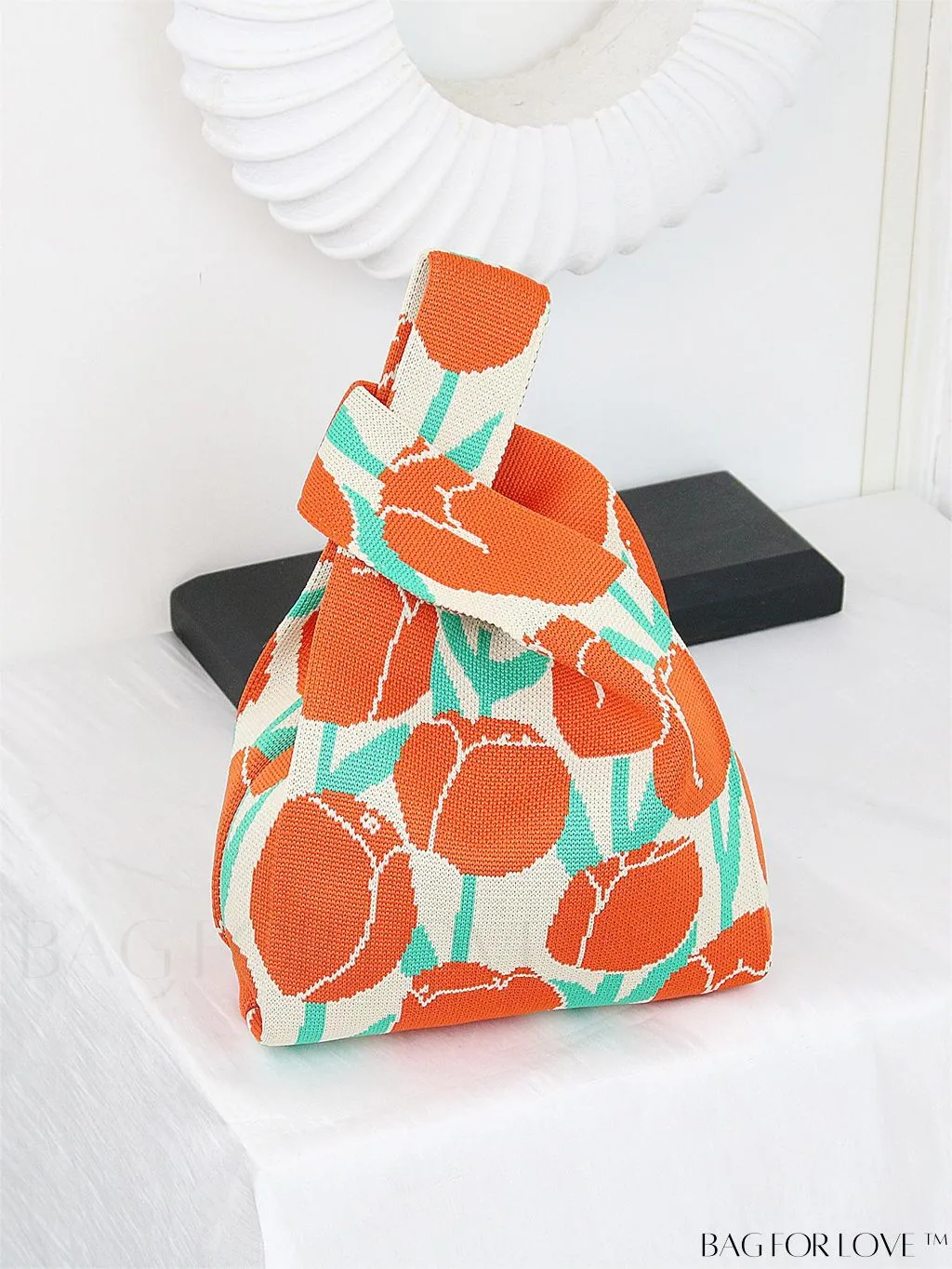BagForLove - Chic Geometric Crochet Tote: Stylish Color Block Design, Perfect for Vacations