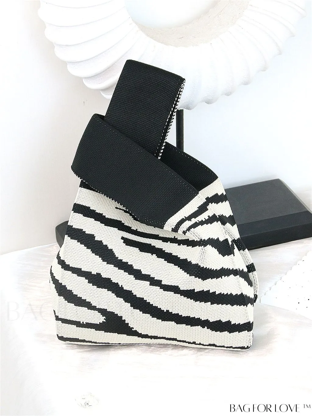 BagForLove - Chic Geometric Crochet Tote: Stylish Color Block Design, Perfect for Vacations