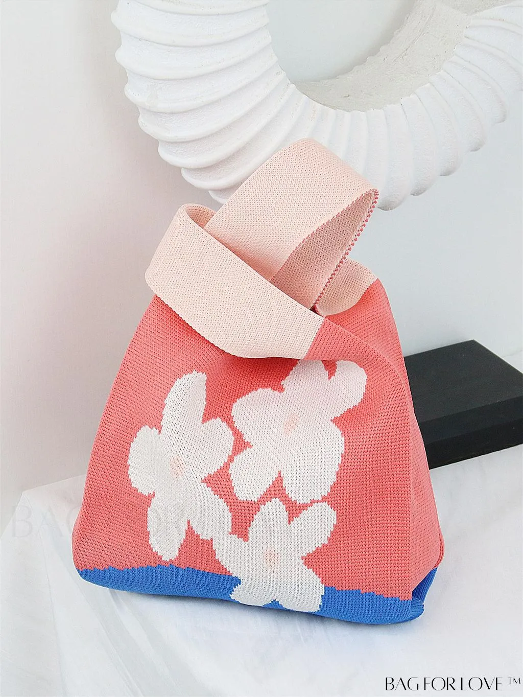 BagForLove - Chic Geometric Crochet Tote: Stylish Color Block Design, Perfect for Vacations