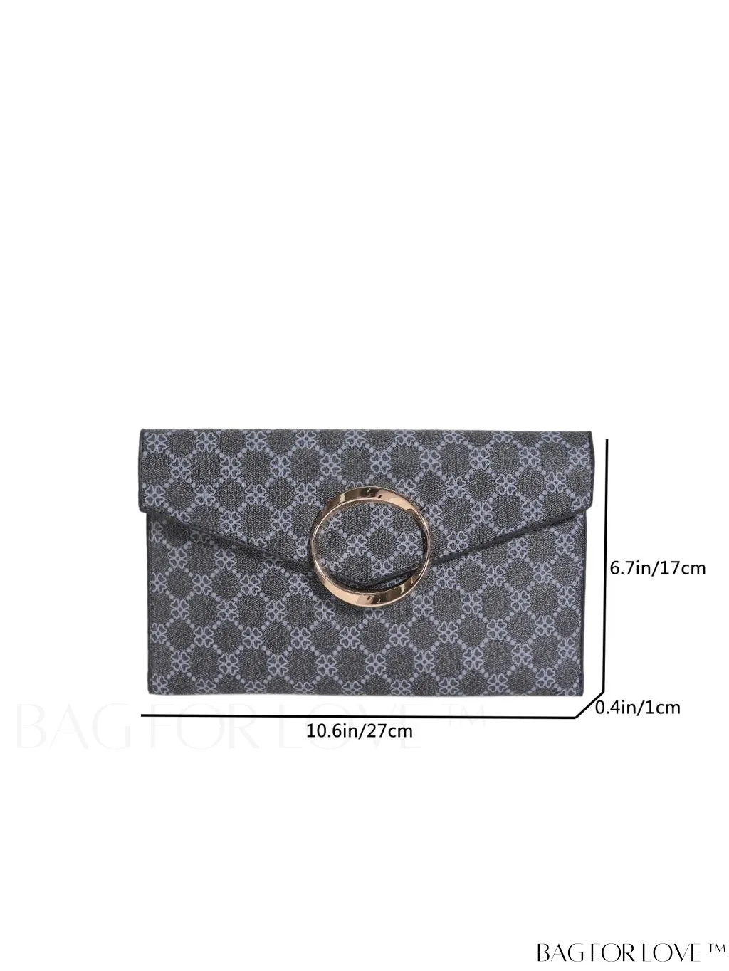 BagForLove - Chic Geometric Envelope Bag with Metal Accents - Stylish and Trendy Design