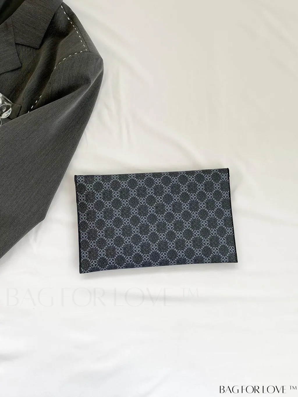 BagForLove - Chic Geometric Envelope Bag with Metal Accents - Stylish and Trendy Design