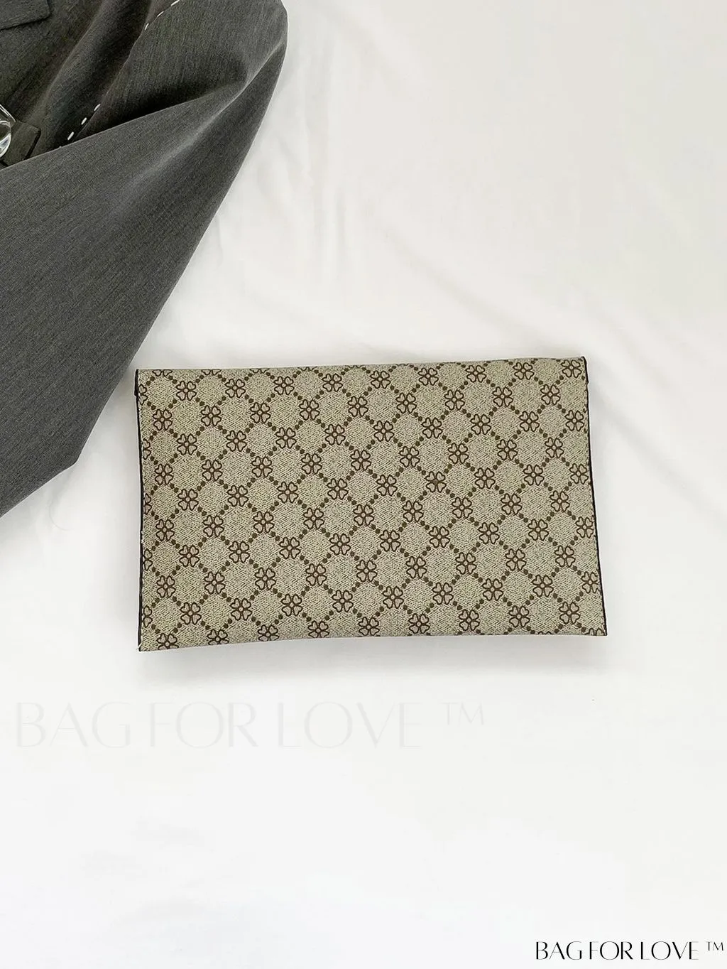 BagForLove - Chic Geometric Envelope Bag with Metal Accents - Stylish and Trendy Design