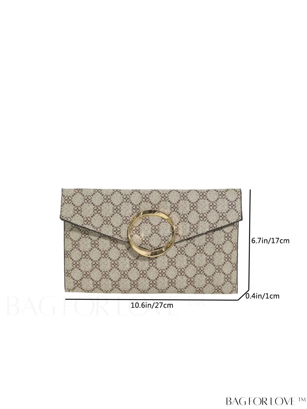 BagForLove - Chic Geometric Envelope Bag with Metal Accents - Stylish and Trendy Design