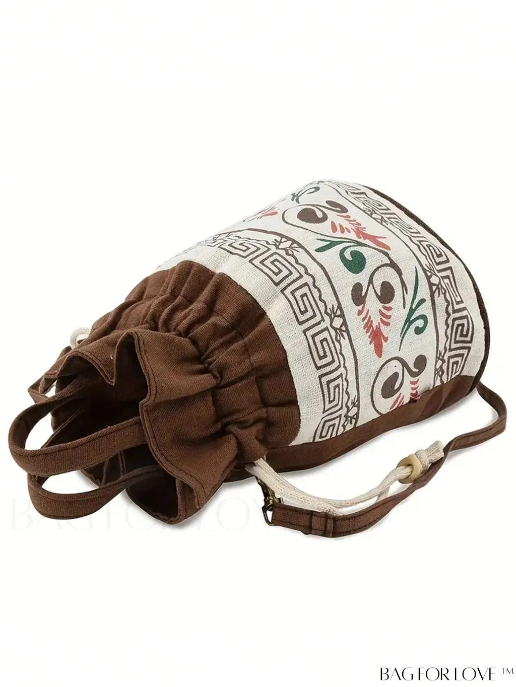 BagForLove - Chic Mini Womens Printed Drawstring Crossbody Bag: Vintage Bucket Style