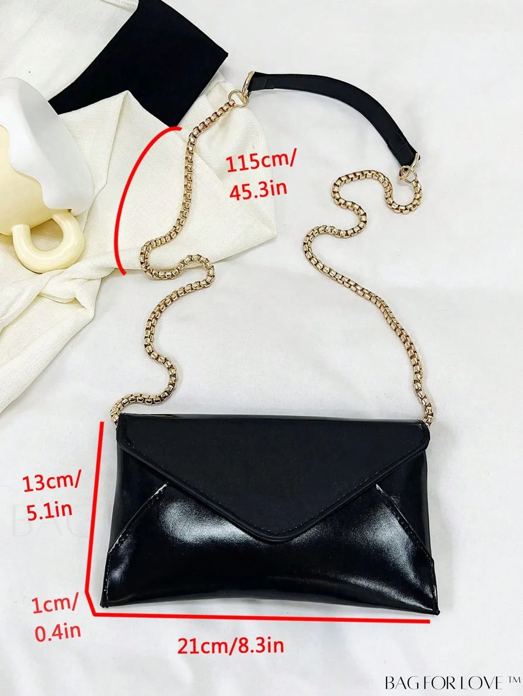 BagForLove - Chic PU Envelope Bag with Chain Flap