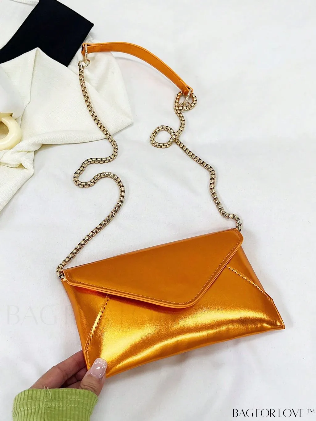 BagForLove - Chic PU Envelope Bag with Chain Flap