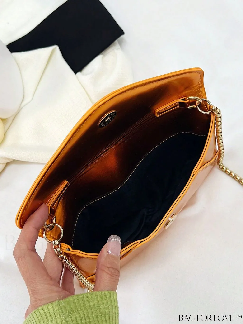 BagForLove - Chic PU Envelope Bag with Chain Flap