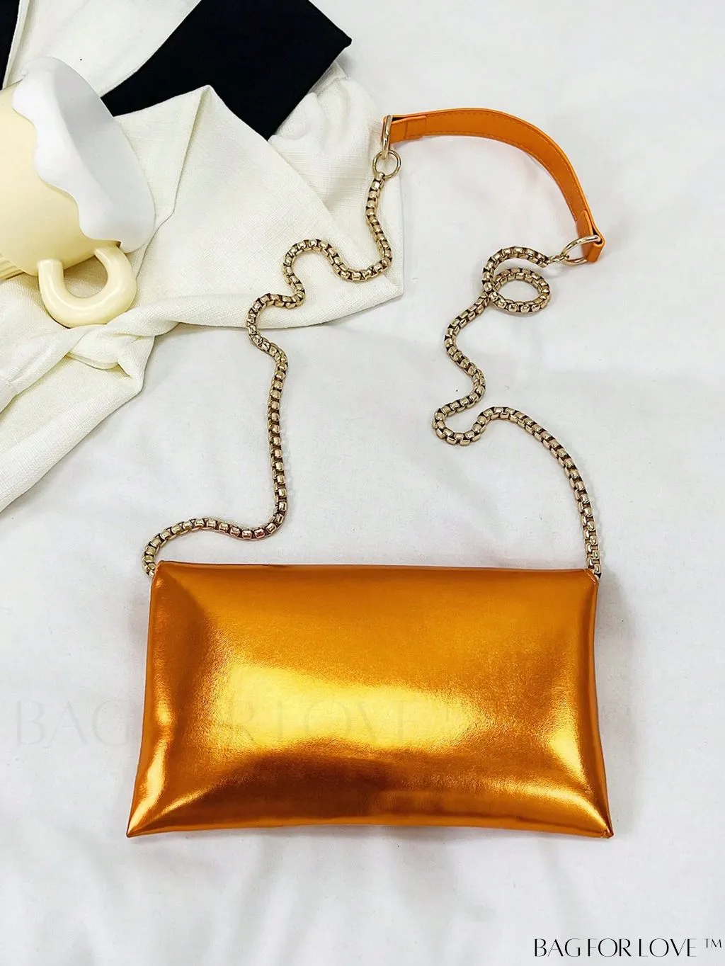 BagForLove - Chic PU Envelope Bag with Chain Flap