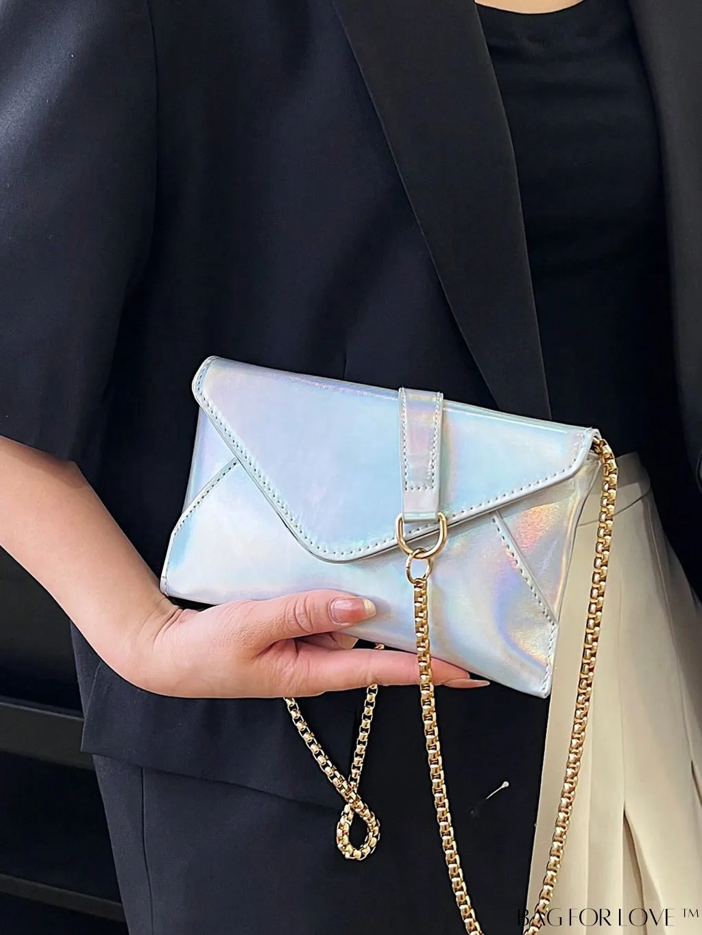 BagForLove - Chic PU Envelope Bag with Chain Flap