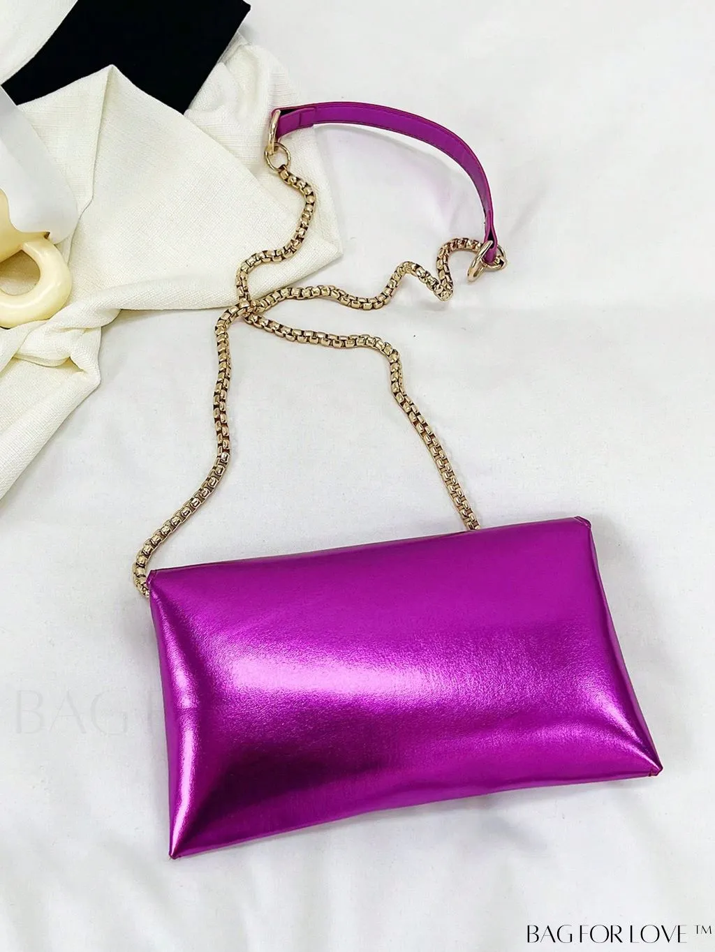 BagForLove - Chic PU Envelope Bag with Chain Flap