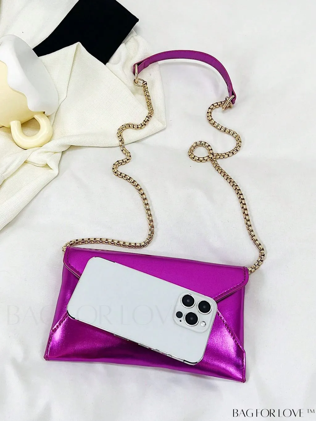 BagForLove - Chic PU Envelope Bag with Chain Flap