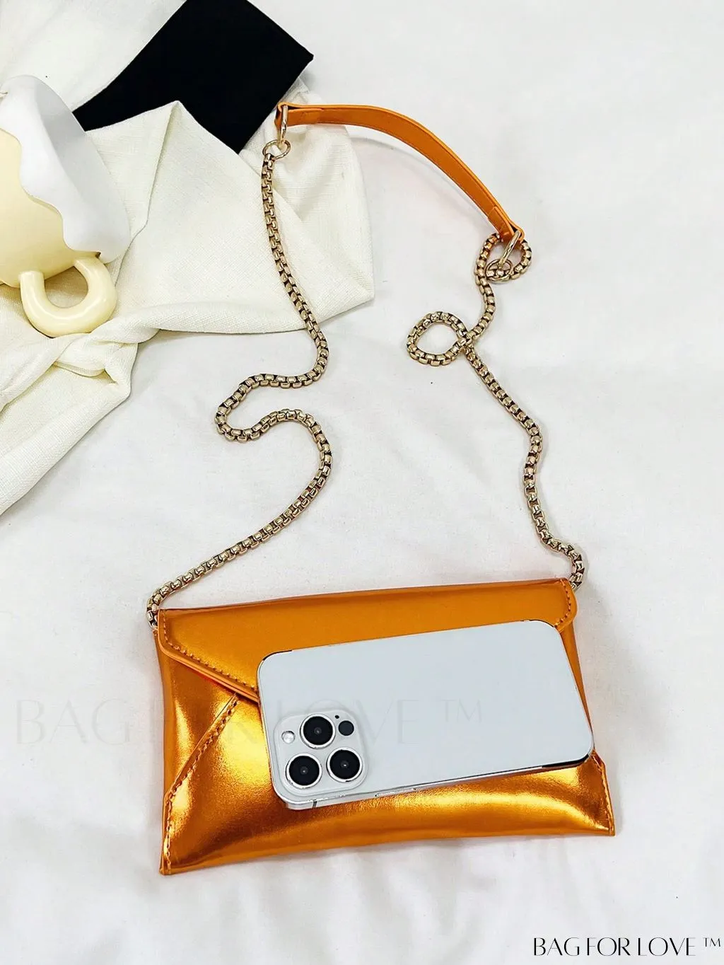 BagForLove - Chic PU Envelope Bag with Chain Flap