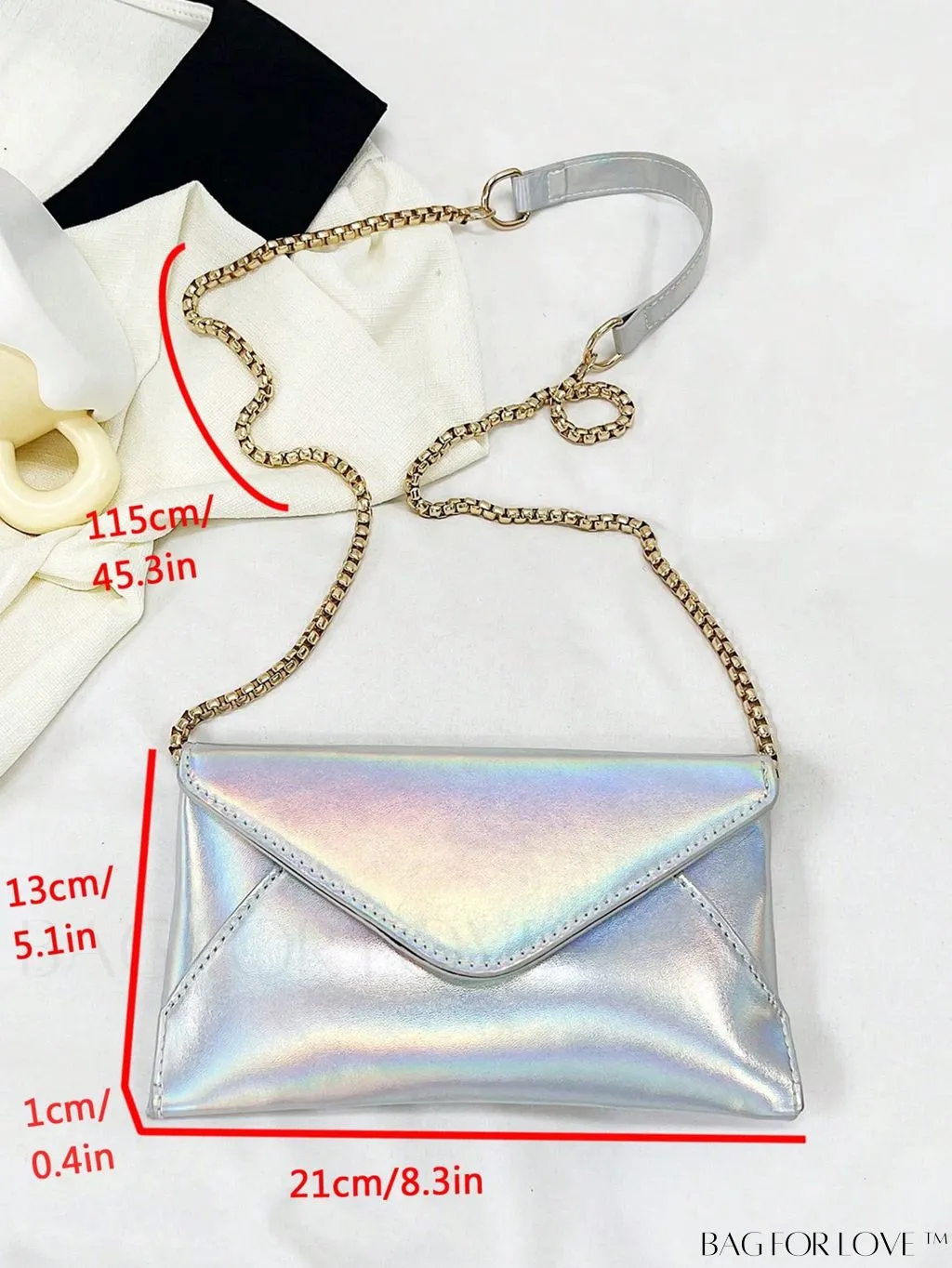 BagForLove - Chic PU Envelope Bag with Chain Flap