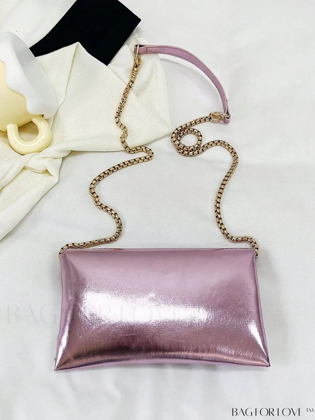 BagForLove - Chic PU Envelope Bag with Chain Flap