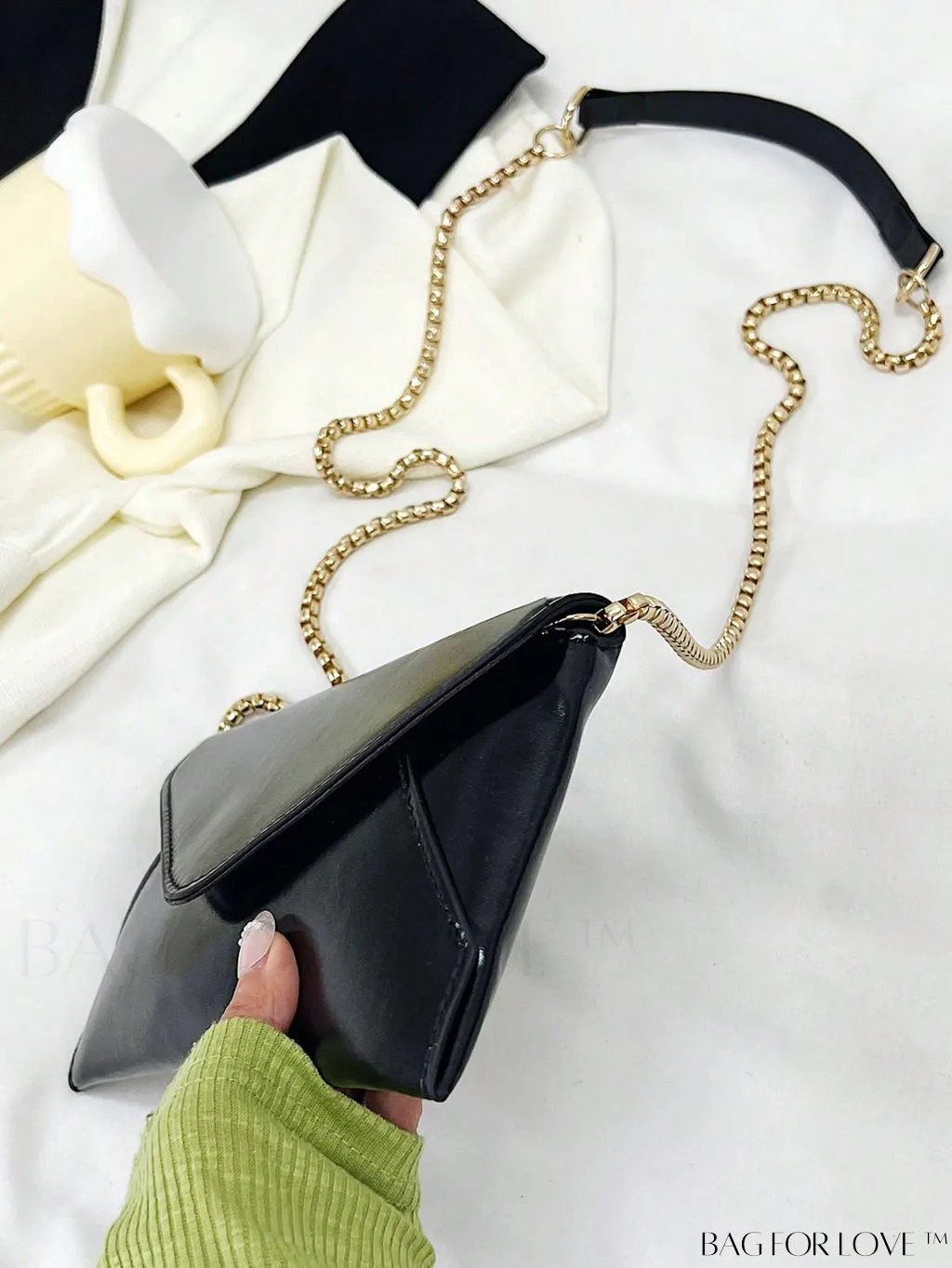 BagForLove - Chic PU Envelope Bag with Chain Flap