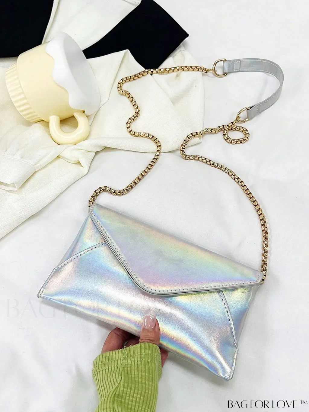 BagForLove - Chic PU Envelope Bag with Chain Flap