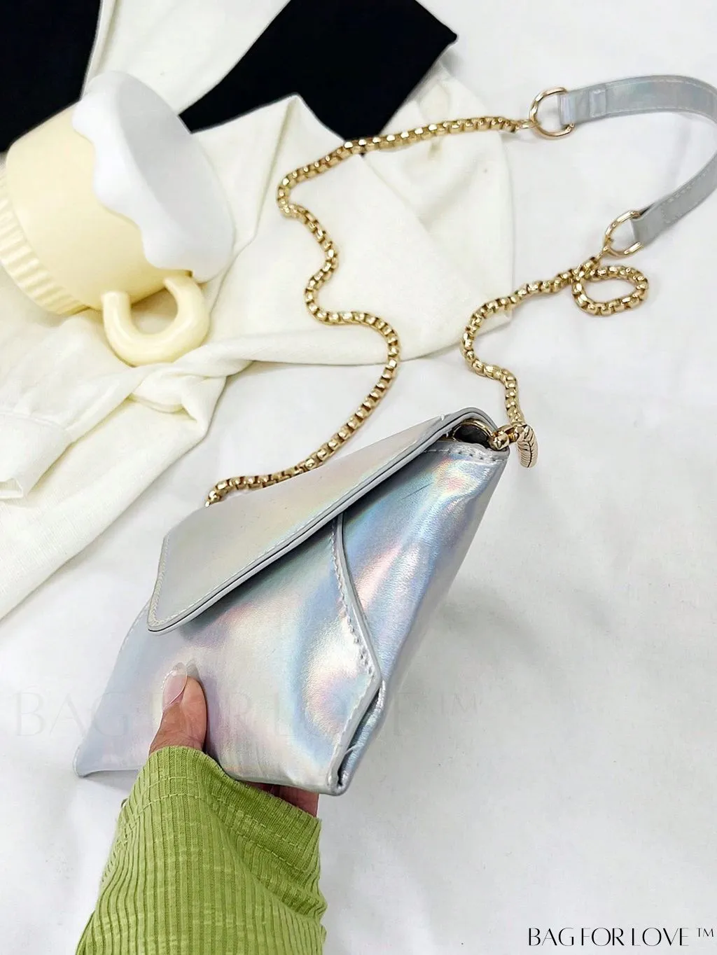 BagForLove - Chic PU Envelope Bag with Chain Flap