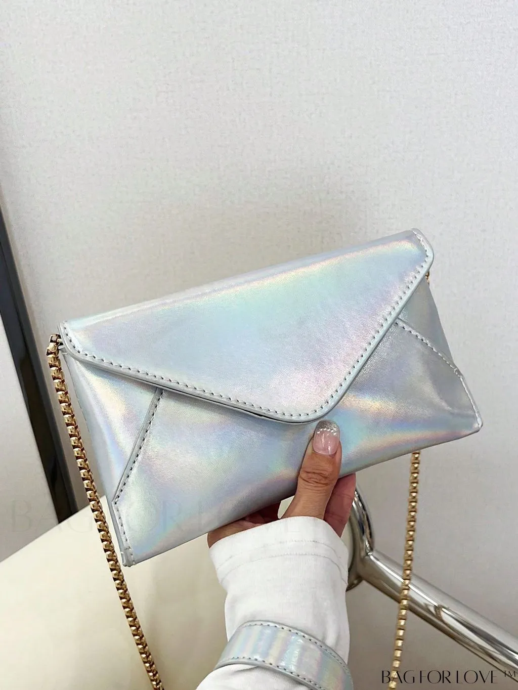 BagForLove - Chic PU Envelope Bag with Chain Flap