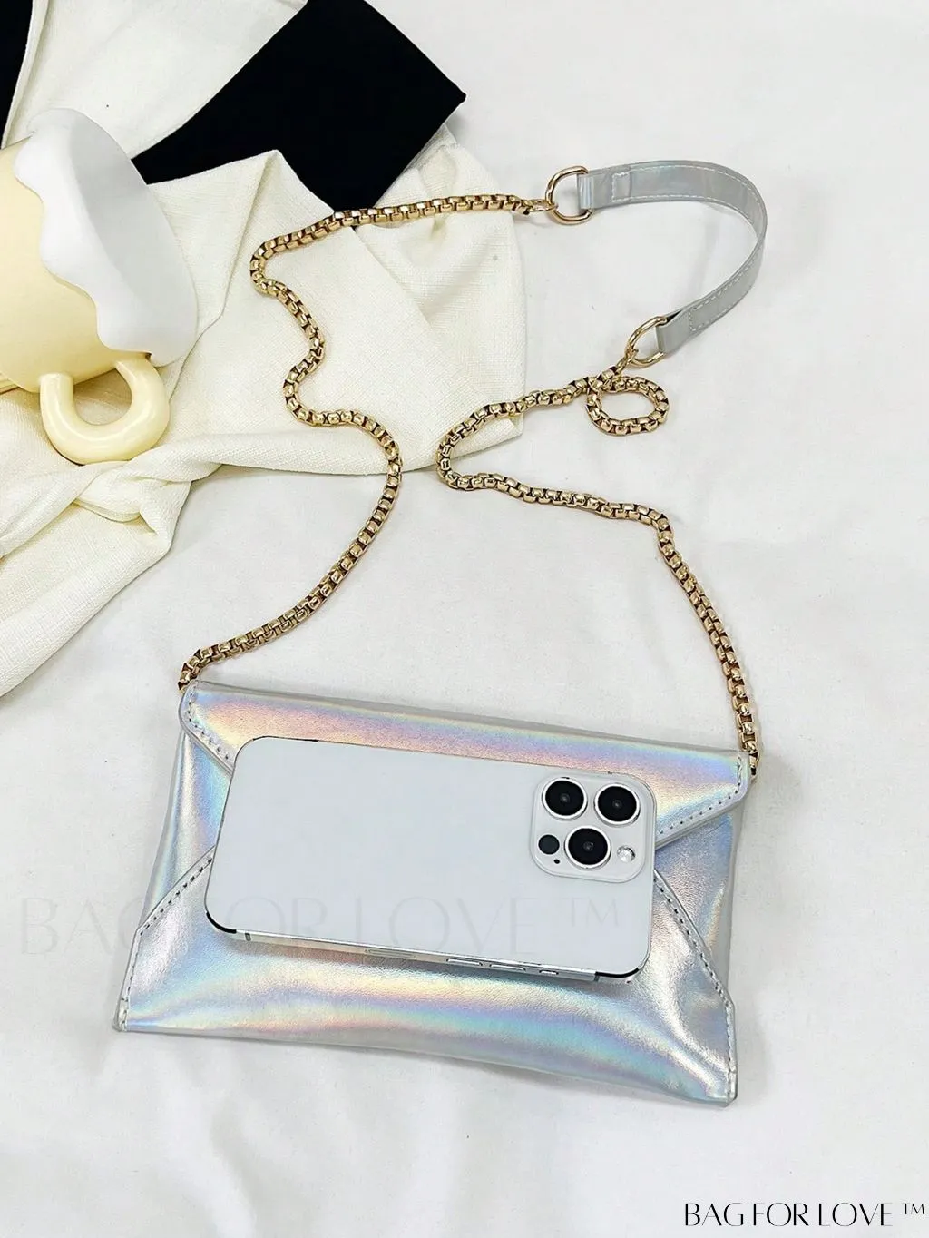 BagForLove - Chic PU Envelope Bag with Chain Flap