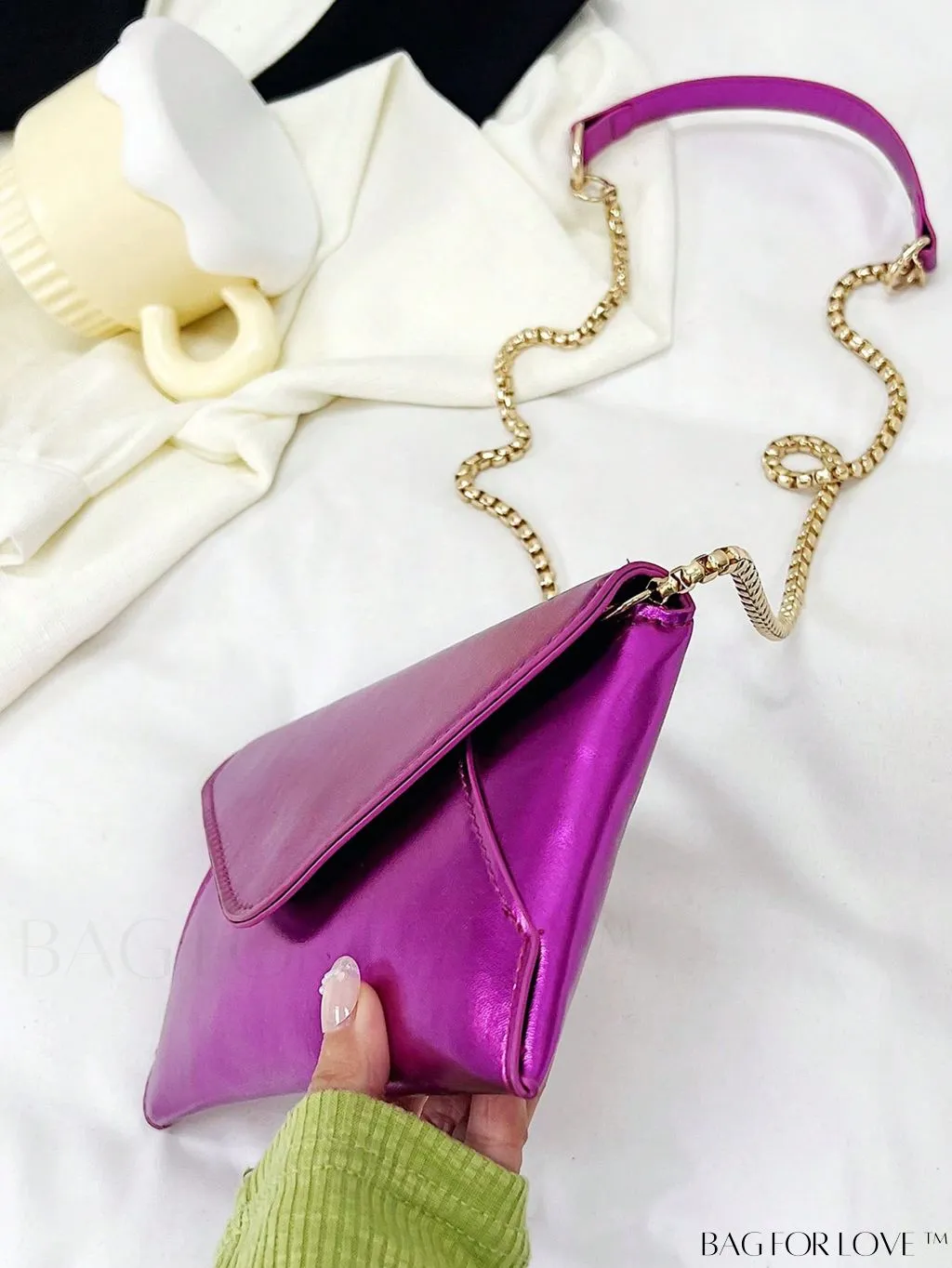 BagForLove - Chic PU Envelope Bag with Chain Flap