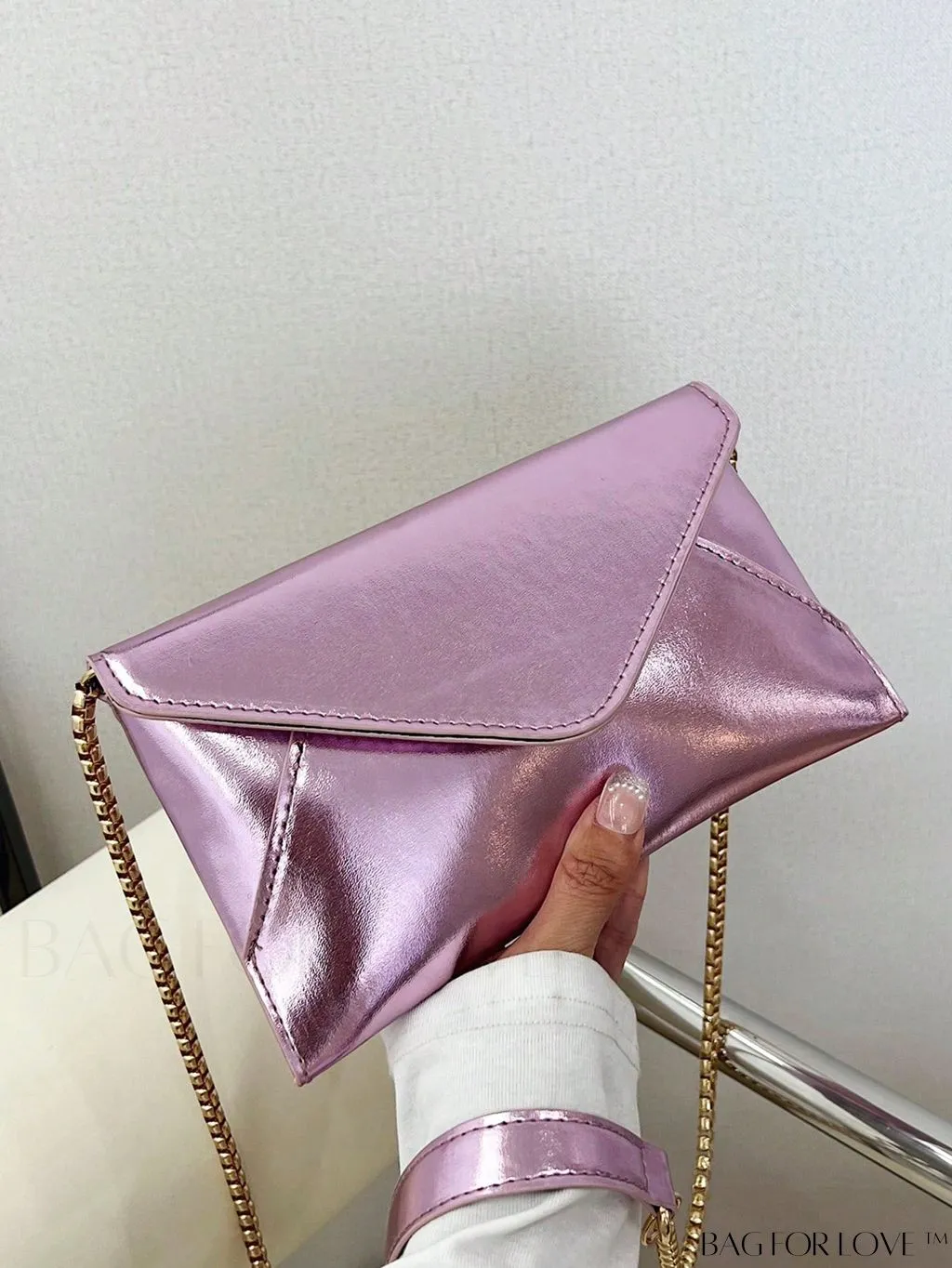 BagForLove - Chic PU Envelope Bag with Chain Flap