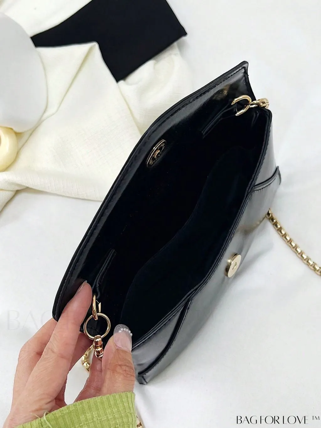 BagForLove - Chic PU Envelope Bag with Chain Flap