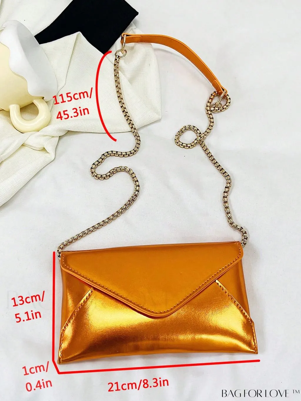 BagForLove - Chic PU Envelope Bag with Chain Flap