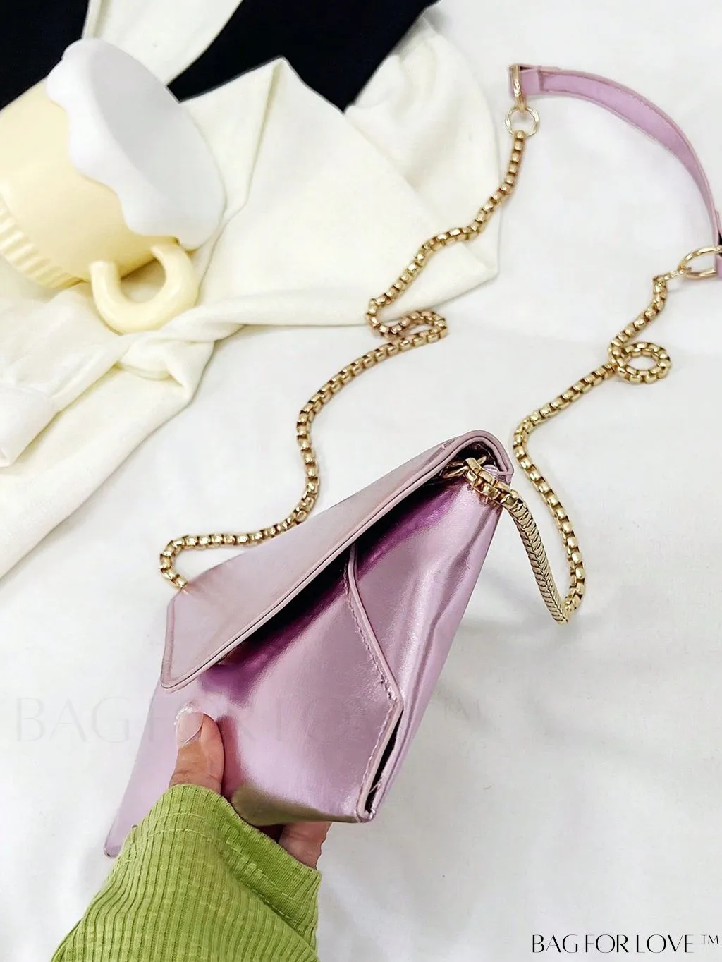 BagForLove - Chic PU Envelope Bag with Chain Flap