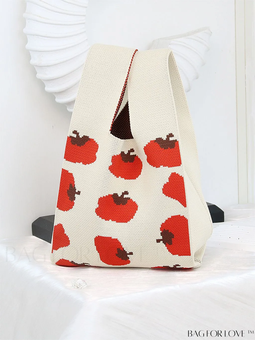 BagForLove - Compact Double Handle Crochet Bag with Delicate Floral Pattern