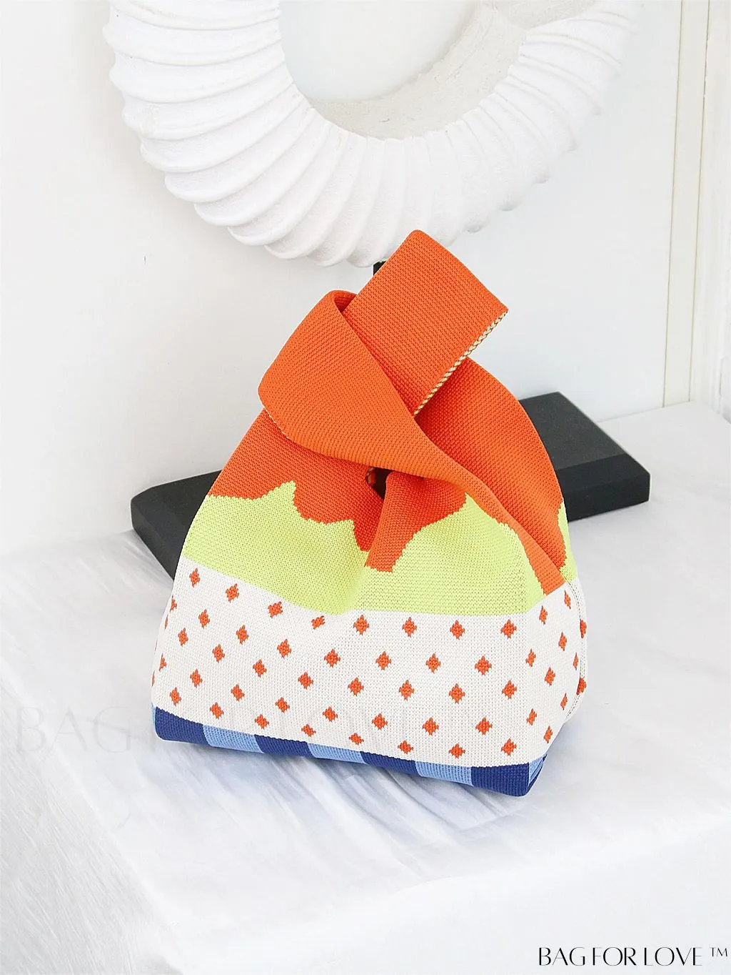 BagForLove - Compact Double Handle Crochet Bag with Delicate Floral Pattern