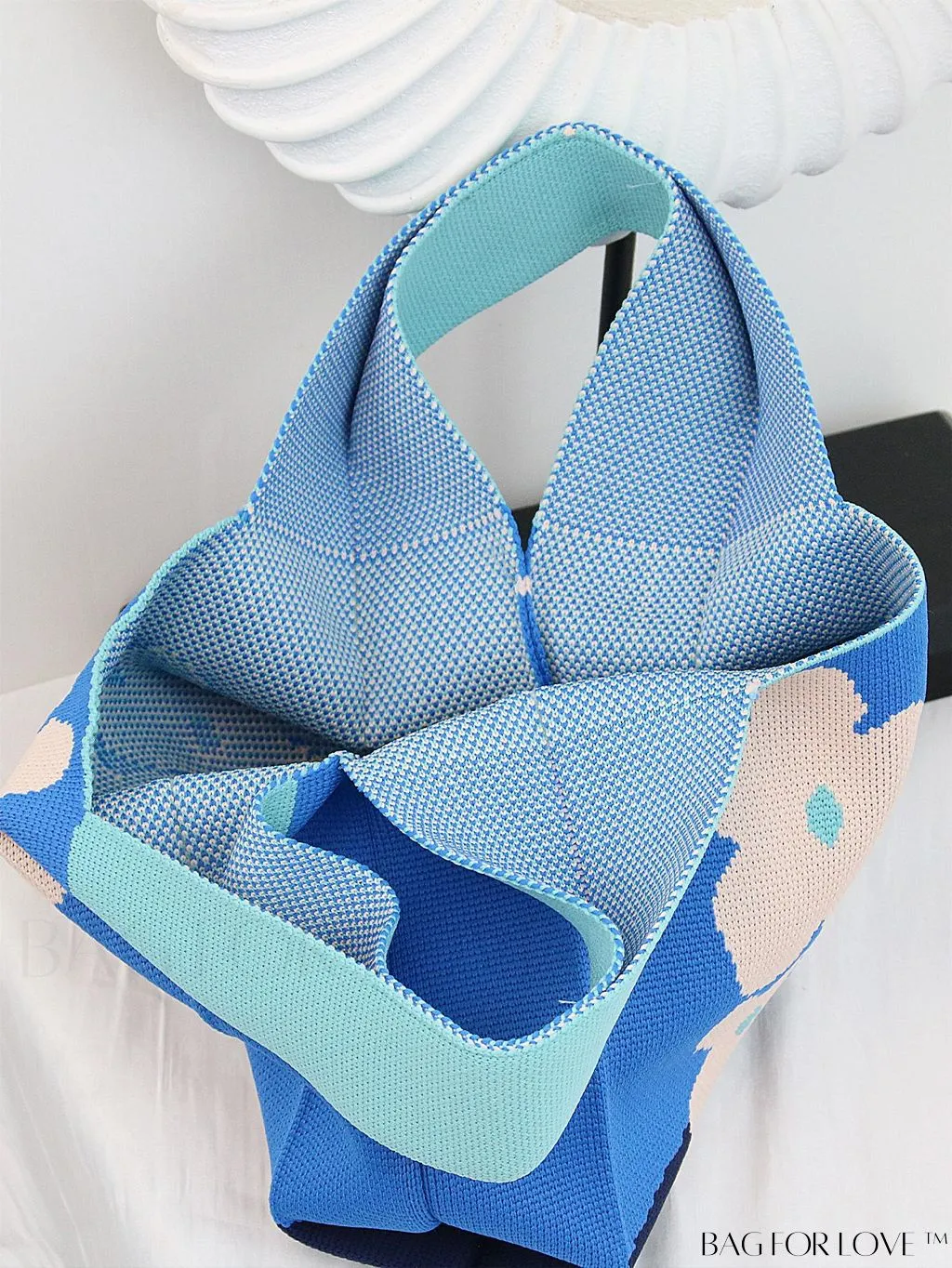 BagForLove - Compact Double Handle Crochet Bag with Delicate Floral Pattern