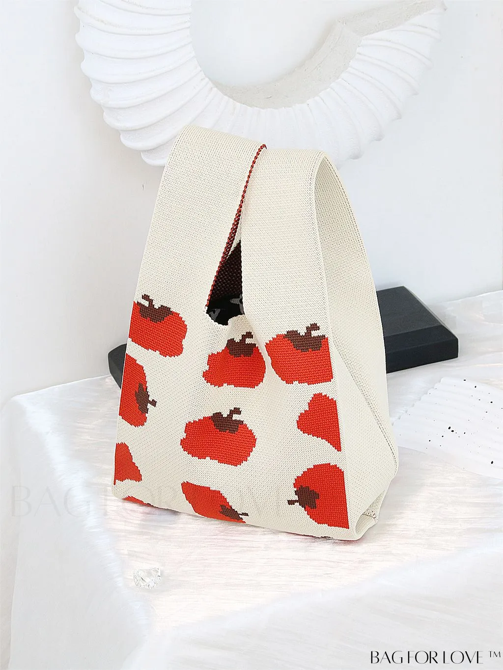 BagForLove - Compact Double Handle Crochet Bag with Delicate Floral Pattern