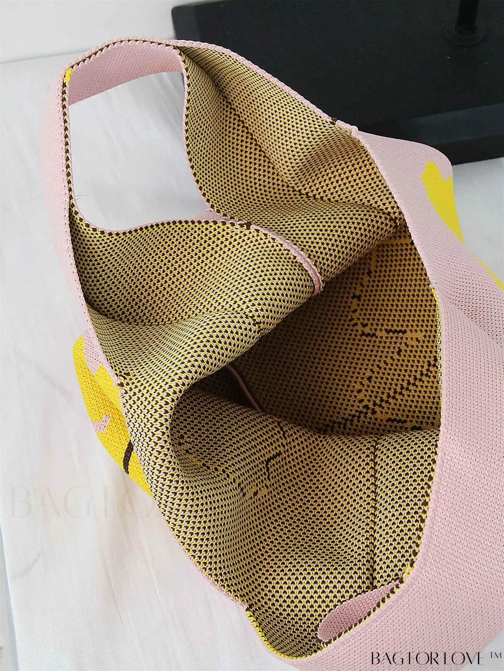 BagForLove - Compact Double Handle Crochet Bag with Delicate Floral Pattern