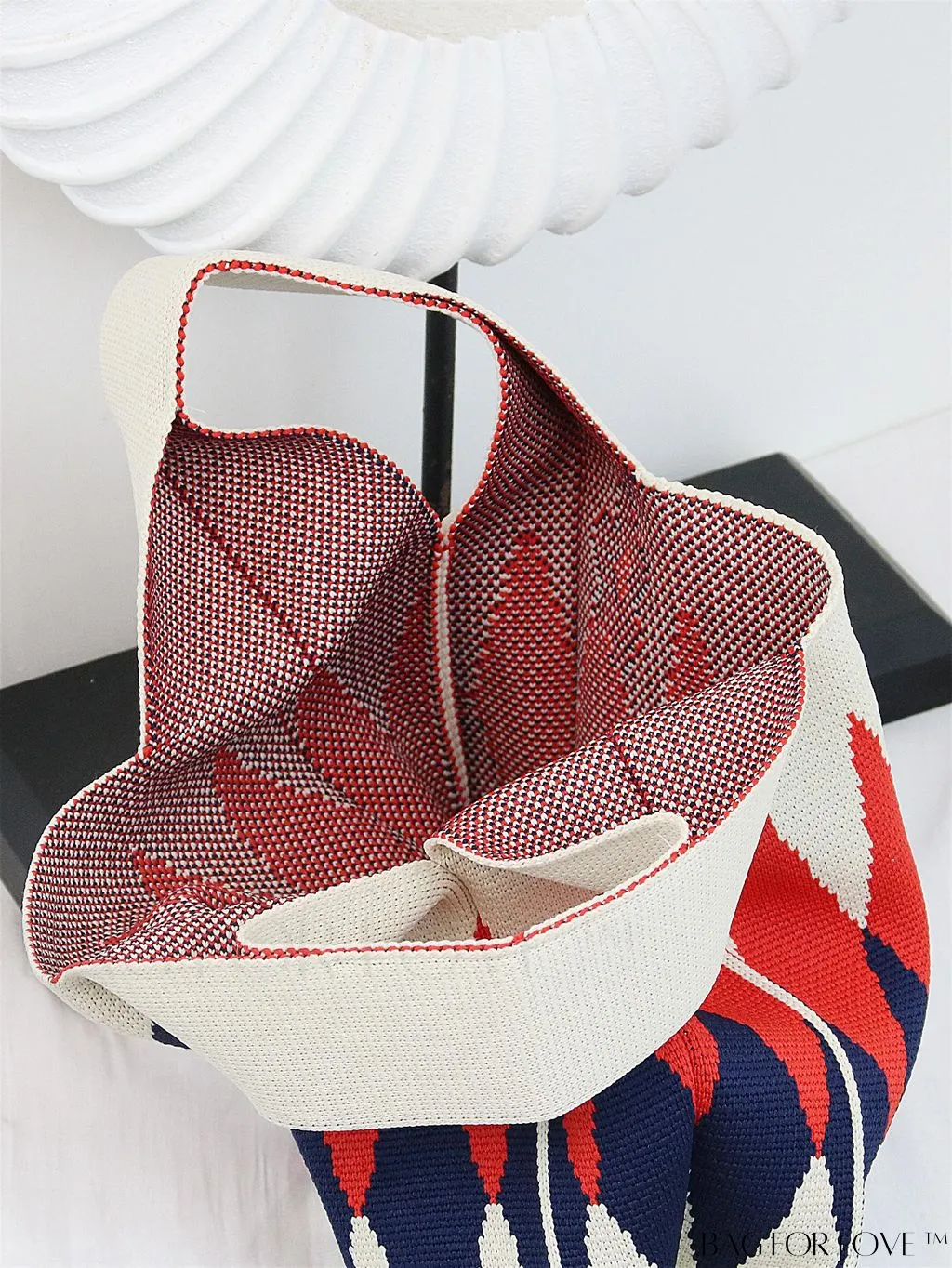 BagForLove - Compact Double Handle Crochet Bag with Delicate Floral Pattern