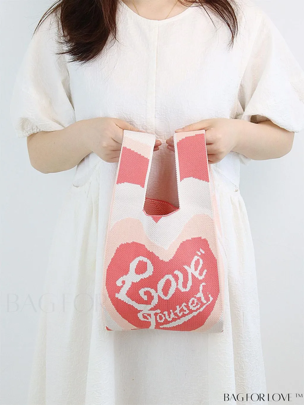 BagForLove - Compact Double Handle Crochet Bag with Delicate Floral Pattern