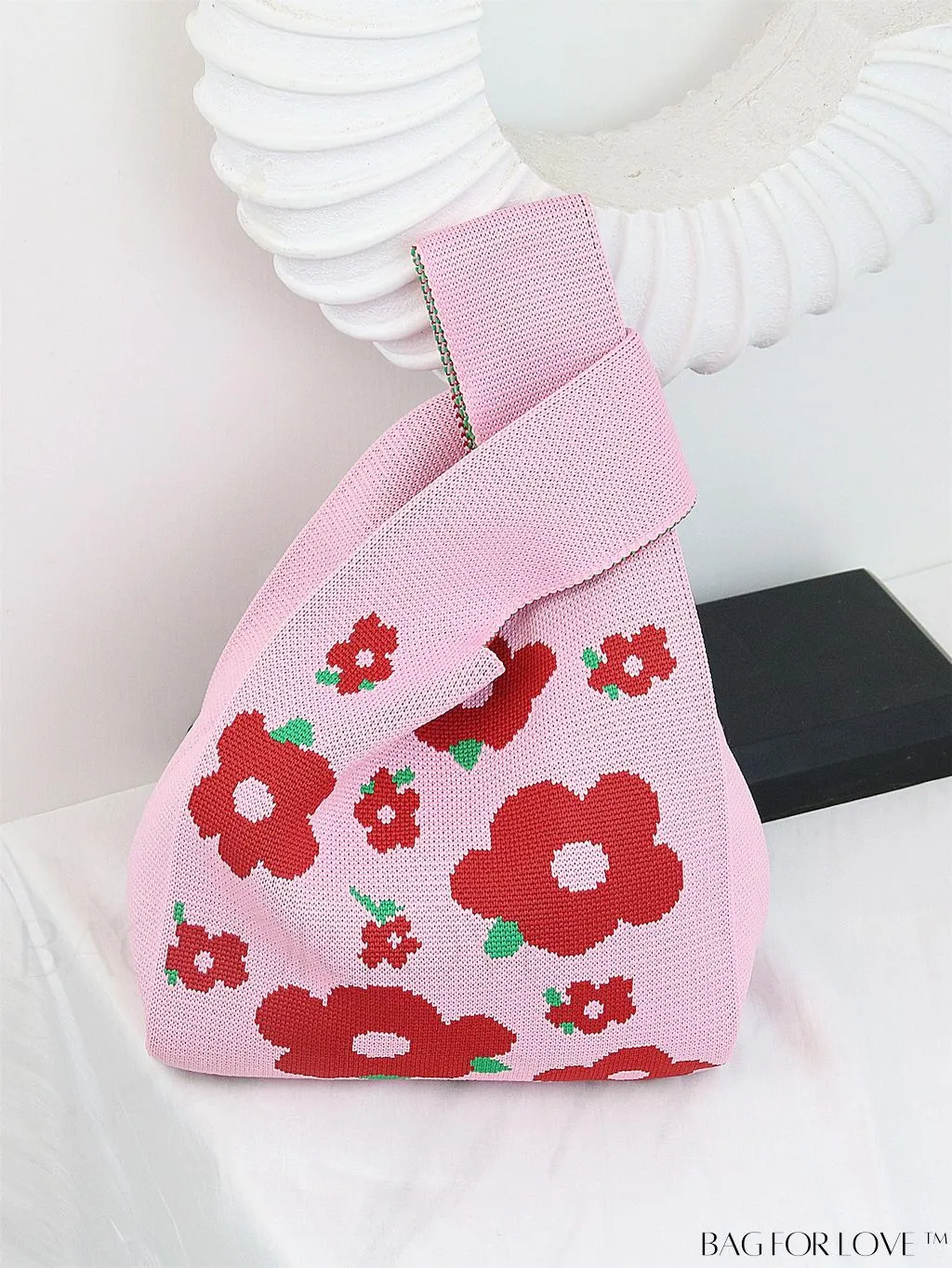 BagForLove - Compact Double Handle Crochet Bag with Delicate Floral Pattern
