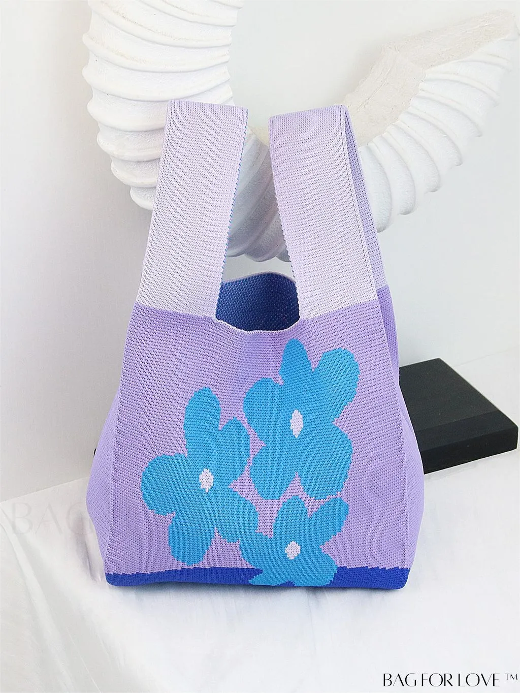 BagForLove - Compact Double Handle Crochet Bag with Delicate Floral Pattern