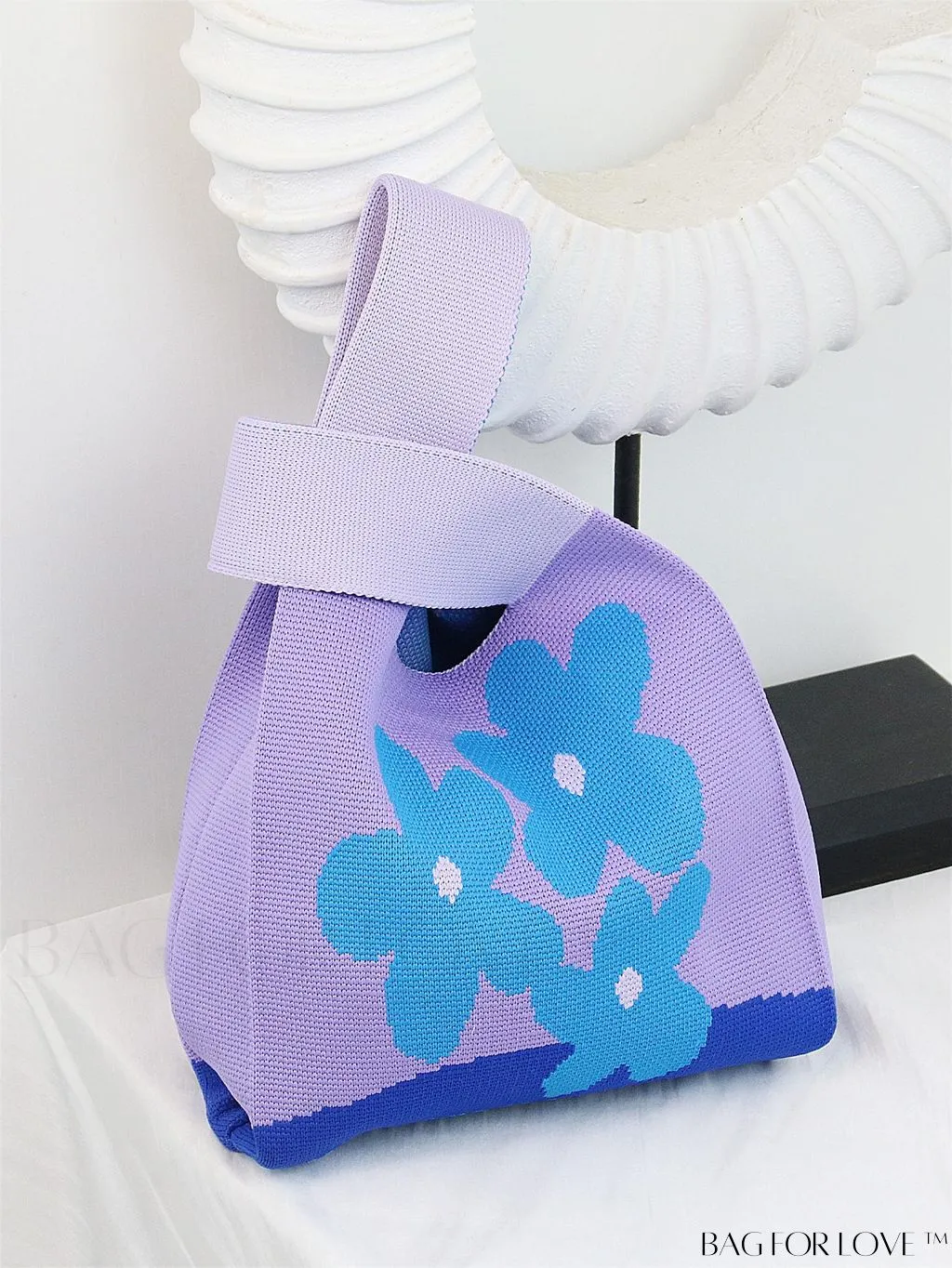 BagForLove - Compact Double Handle Crochet Bag with Delicate Floral Pattern